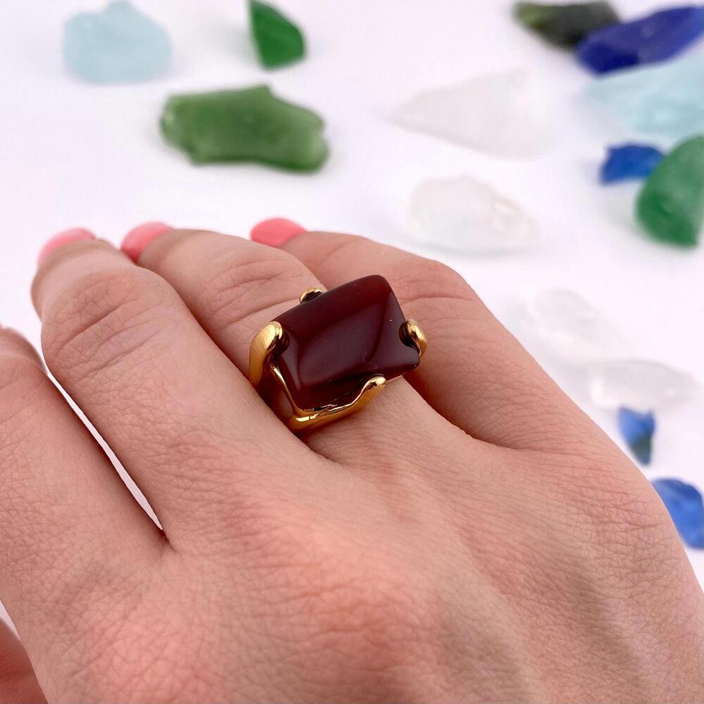 Red Agate Ring Size 5.5